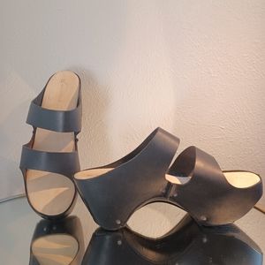 Trippen black leather platform shoes